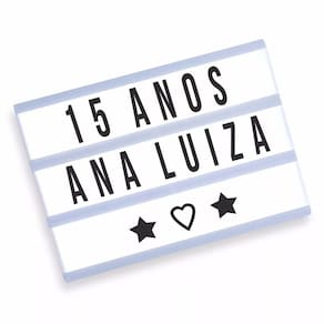 Luminária Led Lightbox Cinema A4 + 96 Letras e Números
