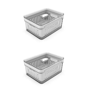 Conjunto Organizadores de Geladeira Clear Fresh 2 Peças 2,2 L Transparente Ou
