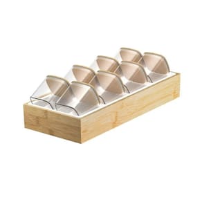 Organizador de Temperos Keep Bambu 9 Peças 150 ml Ou