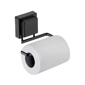 Suporte Porta Papel Higiênico de Parede com Ventosa 12,5 cm Preto Fosco Alta Resistencia