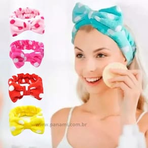 Faixa para Skin Care Maquiagem Laço com Elastico - Tiara para Maquiagem Faixa de Cabelo Skin Care - PANAMI