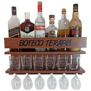 Barzinho De Parede Suporte Bebidas Copos Boteco Terapia IM