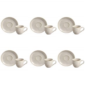 Conjunto de Xícara de Cafezinho com Pires 06 Peças Bio Latte Porto Brasil