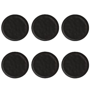 Conjunto de Pratos Rasos 06 Peças Linhas Preto Matte Porto Brasil