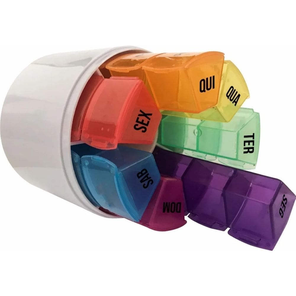 Porta Comprimiidos Bic Bem Estar Semanal 4 Vezes Dia Colorido