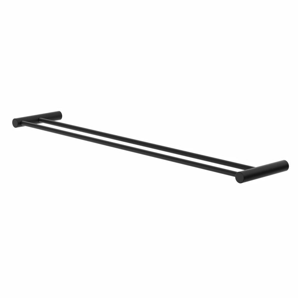 Porta Toalhas Duplo Para Banheiro Orion 70cm Suporte Preto 1031070OR