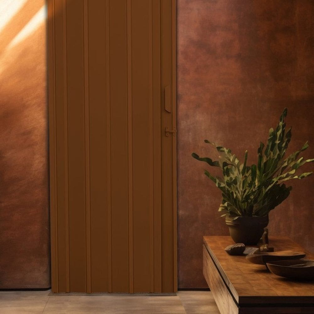 Kit com 2 Portas Sanfonada de Pvc 210x135cm Bariri Coffe