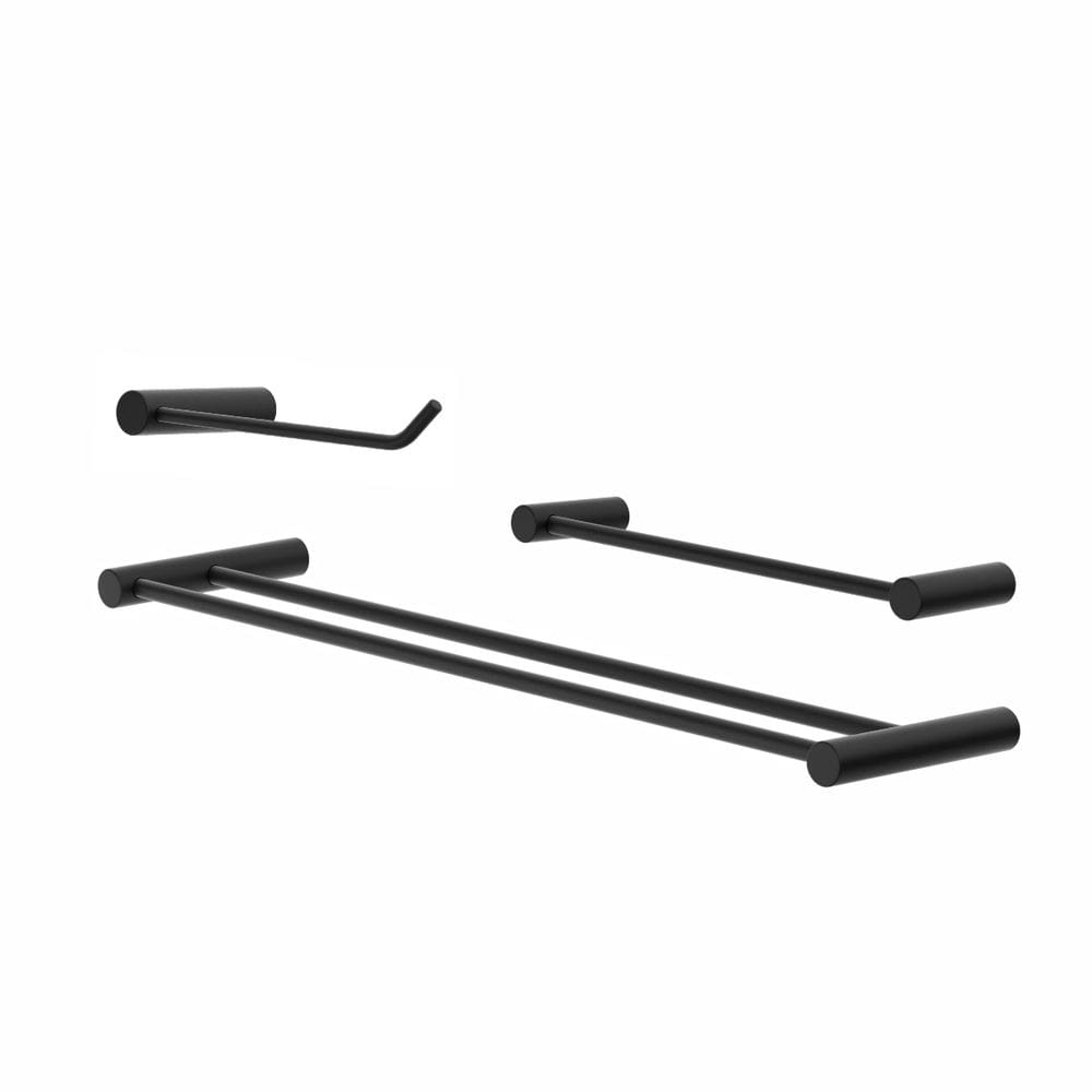 Kit De Acessórios Duplo Para Banheiro Orion Suporte Preto 2040OR