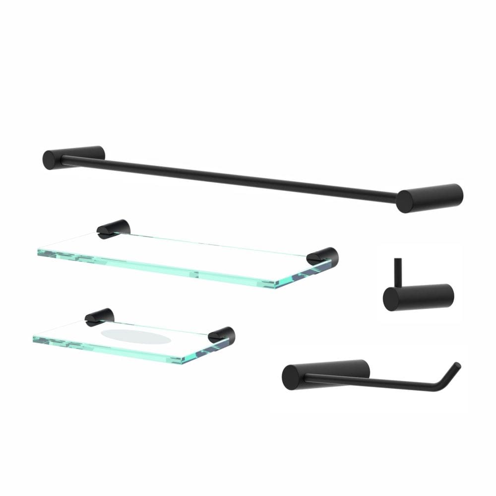 Kit De Acessórios Para Banheiro Orion 5 Peças Suporte Preto 2110OR