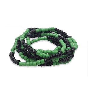 Guia Proteção Espiritual Verde e Preto Bicolor 60 cm