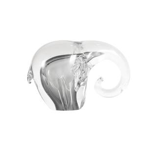 Escultura Elefante Decorativo em Vidro Fumê 12cm BTC