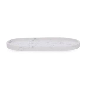 Bandeja em Poliresina Branco Marmorizado 30cm 19209 Mart