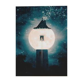 Quadro Decorativo Infantil - Rapunzel E O Castelo Na Lua
