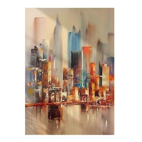 Quadro Decorativo Abstrato Ponte De Ny C- Textura Pinceladas