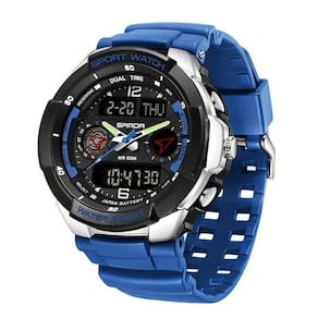 Relógio Esportivo Masculino Resistente Gua Com Cronmetro E Luz Noturna Resistente à água 50m Azul