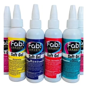Kit Com 7 Unidades Corante Alimentício Fab Soft Gel 60gramas