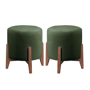 Kit 2 puff Decorativo para Sala Redondo Luxo Dubai Veludo