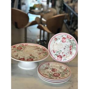 Conjunto P/ Bolo Cafe Paris 5 Pcs Rosa- Scalla