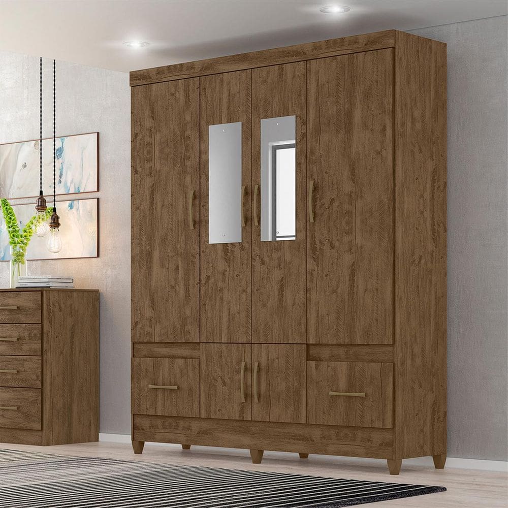 Guarda Roupa com Espelho 165x204cm Ms912 Moval