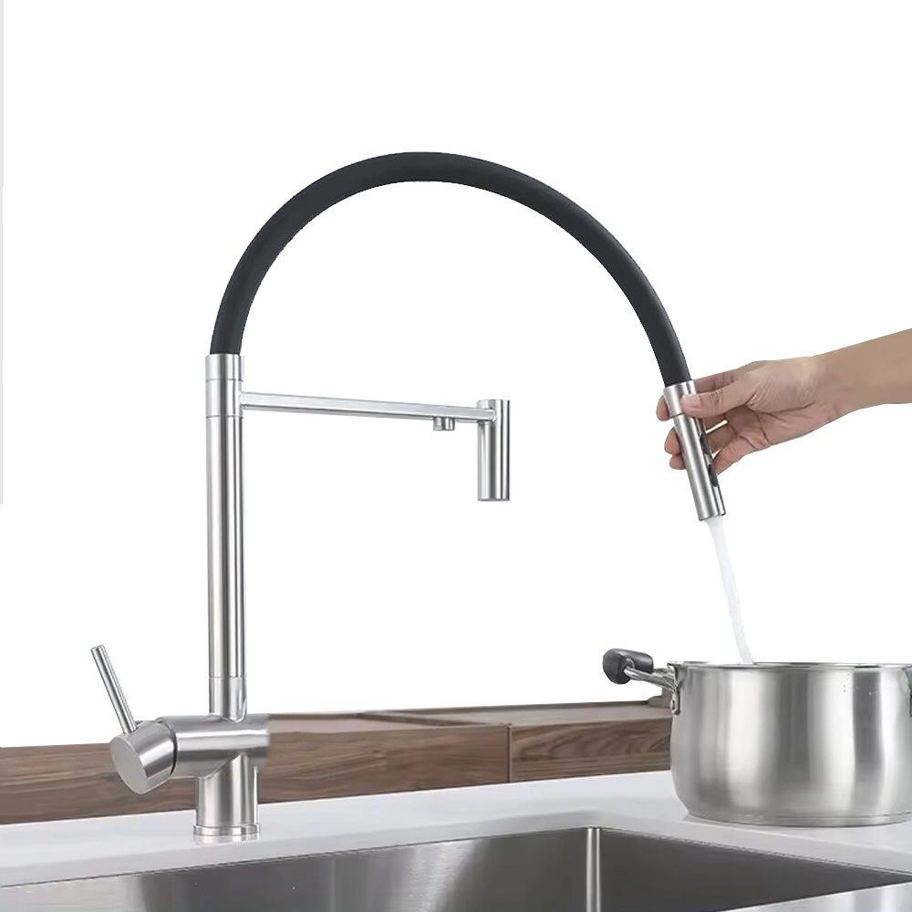 Torneira para Cozinha Monocomando Flexível com Filtro e Ducha Jato Spray
