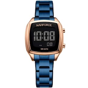 Relógio Digital Feminino Em Aço Inoxidável Design Casual Fashion Azul Royal