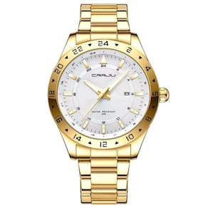 Relógio De Pulso Masculino Quartzo Design Esportivo Impermeavel 3atm Data Automatica Branco Dourado