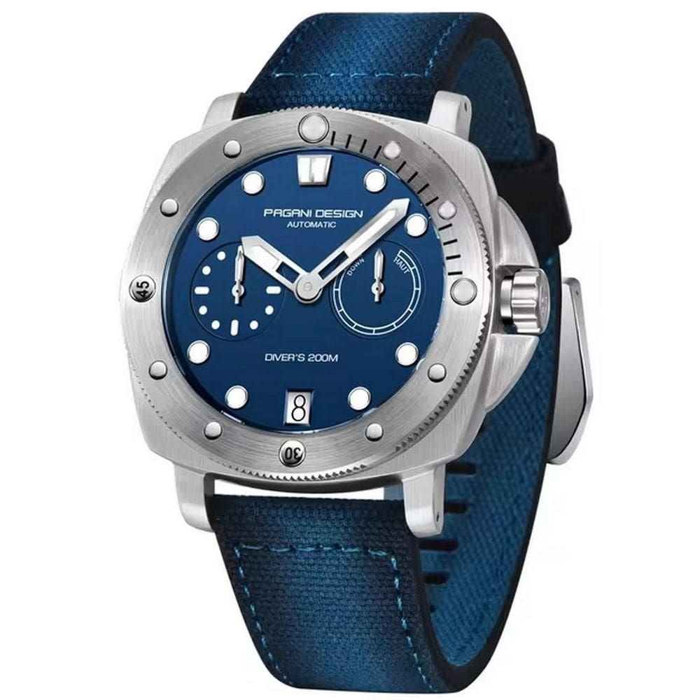 Relógio De Mergulho Mecânico Automático Masculino 200m à Prova D`água Azul
