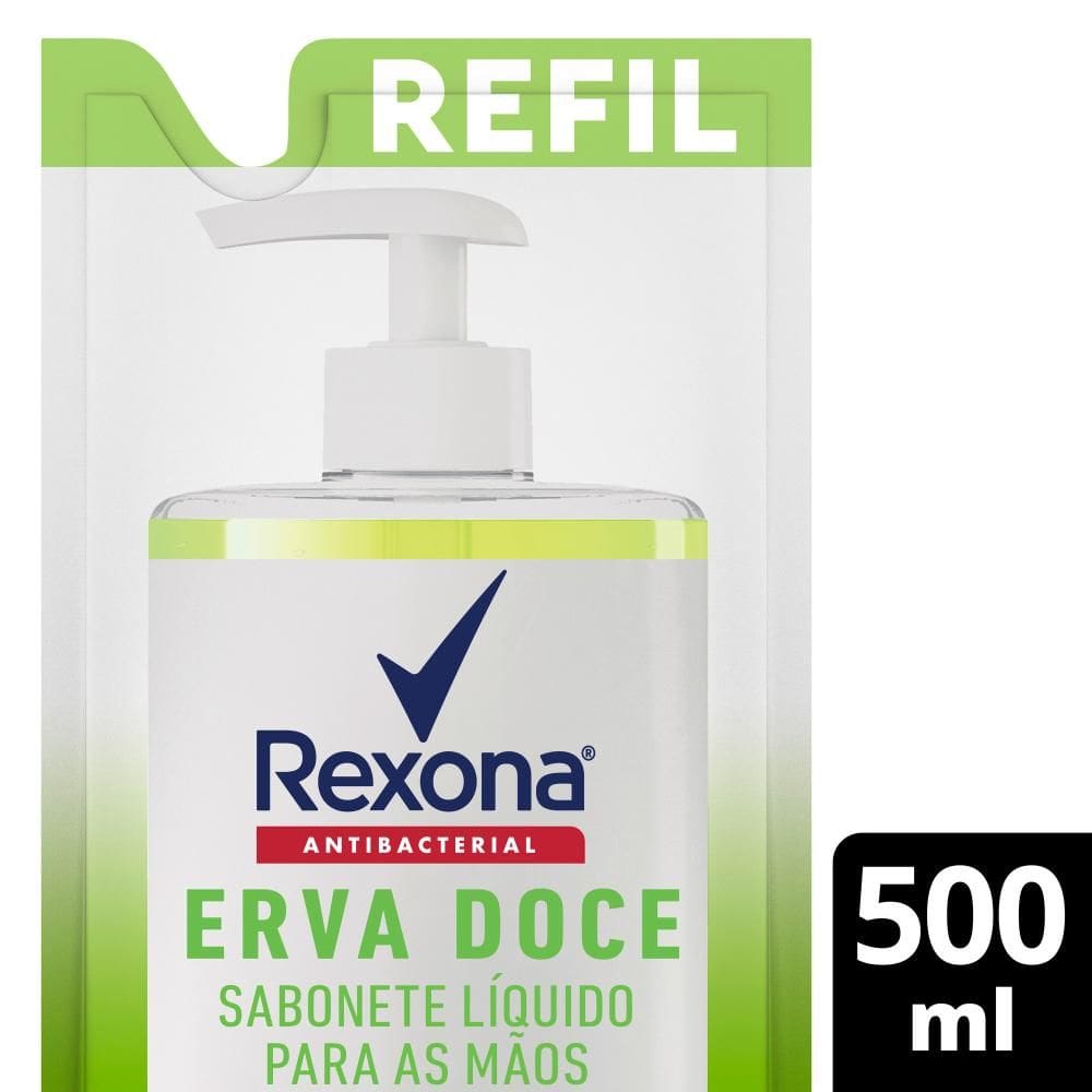 Sabonete Líquido para as Mãos Rexona Antibacterial Erva-Doce 500ml Refil