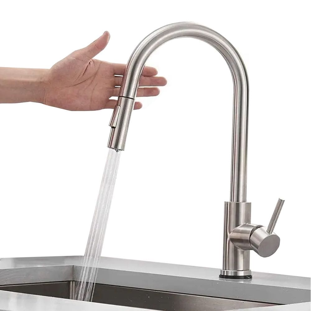 Torneira Extensível de Cozinha Bancada com Sensor de Toque e Ducha Jato Misturador Monocomando