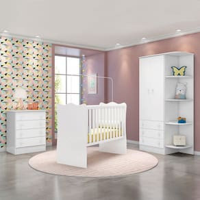 Quarto Infantil Completo Estrela 2 Portas 7 Gavetas Branco - Pnr Móveis