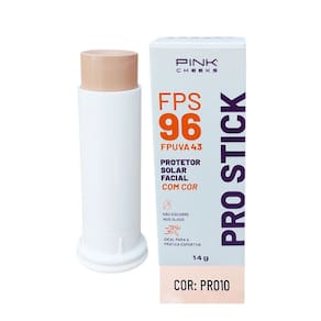 Protetor Solar Facial Bastão com Cor Pro Stick FPS 96 Pink Cheeks 14 gr + Bolsa Necessaire