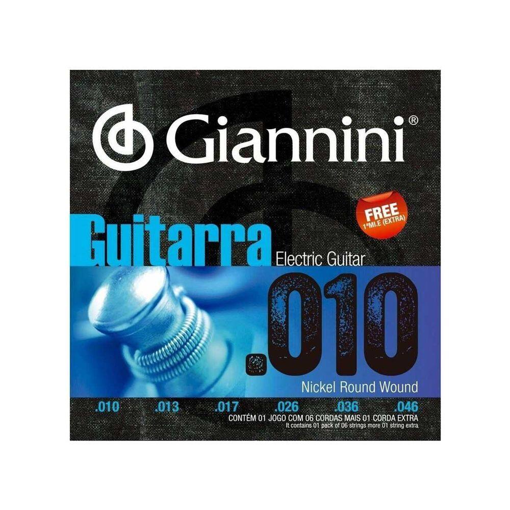 Encordoamento Para Guitarra .010 Niquel Round Wound Geegst1