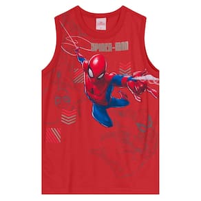 Camiseta Regata Homem Aranha Menino Vermelho - Brandili