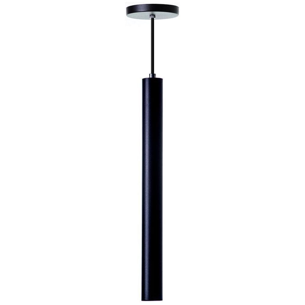 Kit 2 Pendentes Tubo Cilindro Alumínio 30Cm Preto