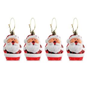 Kit Papai Noel Pendente Enfeite Árvore Natal Vintage 8cm 4 Unidades - Magizi