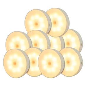 Kit 10 Lâmpada Luminária Sem Fio Recarregável USB Com Sensor de Movimento e Luminosidade