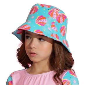 Chapéu Infantil Proteção UV Conchas Azul Everly
