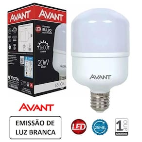 Lâmpada Led Bulbo 20W Avant Luz Branca 6500K Alta Potencia