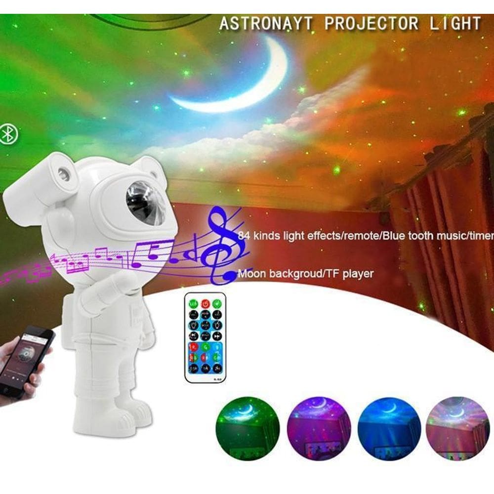 Astronauta Projetor Luz Noturna Lua Galáxias Estrelas Color