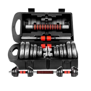 Kit Halteres E Anilhas Ajustáveis Ketle Bellacademia Fit 6 Em 1 15kg