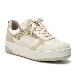 Tênis Casual Via Marte Flatform Metalizado Sola Alta Glitter 042-012