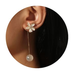Brincos Femininos Longo Flores Strass Bolinha Mulheres Luxo