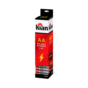 Pilha Pequena AA Zinco com 4 14249 Kian