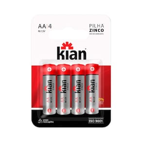 Pilha Pequena AA Zinco com 4 Kian 14248
