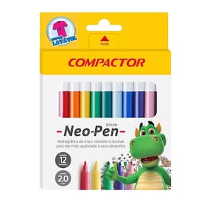 Caneta Hidrografica 12 Cores Neo Pen Mirim