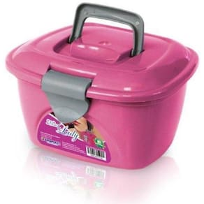 Mini Maleta Lady Box Rosa Com Tampa E Trava 25366 Arqplast