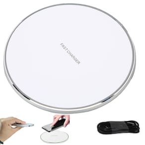 Carregador Induçao Wireless Qi Android IOS Celular Smartphone Slim Ultrafino Sem Fio Carregamento Rapido Potente Portatil Sofisticado Leve