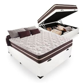 Cama Box Baú Casal + Colchão De Molas Prime Colchões Classic Superlastic 138x188x64