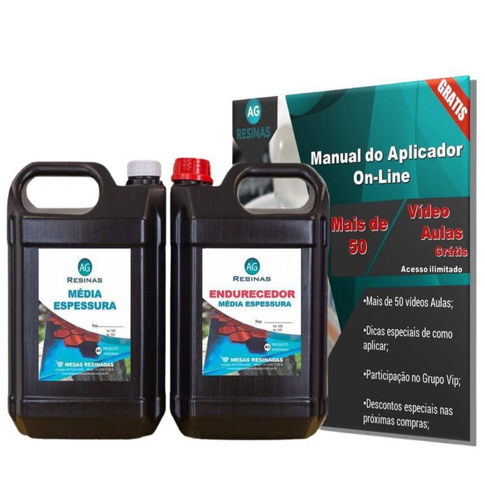 Resina Ag Epoxi Media Espessura Com 6Kg