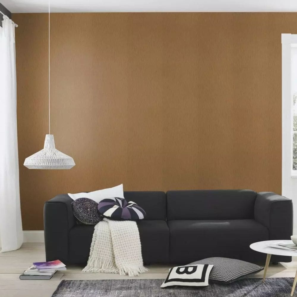 Papel de Parede African III Aspecto Têxtil Marrom 537734